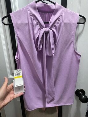 1. State Lavender Sleeveless Tie-Neck Blouse